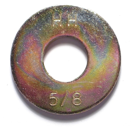 Midwest Fastener Corp. Flat Washer, Fits Bolt Size 5/8 in Steel, Zinc Yellow Finish, 10 PK 08201